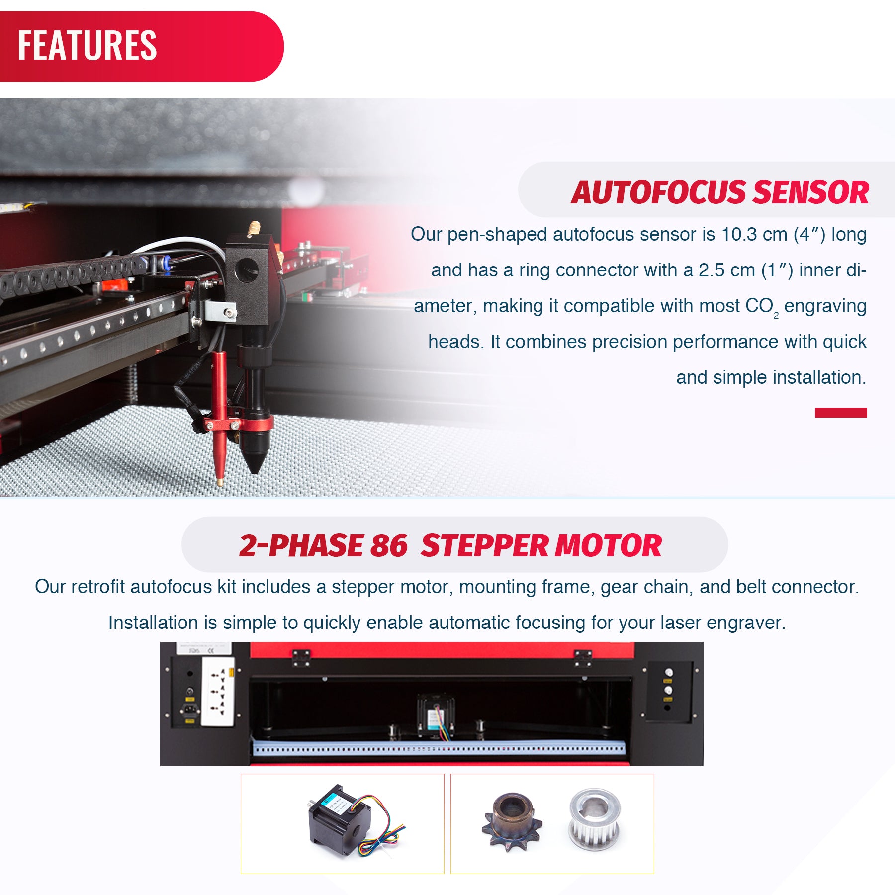 Laser Autofocus Kit for CO2 Laser Engravers & Cutters | AFF100