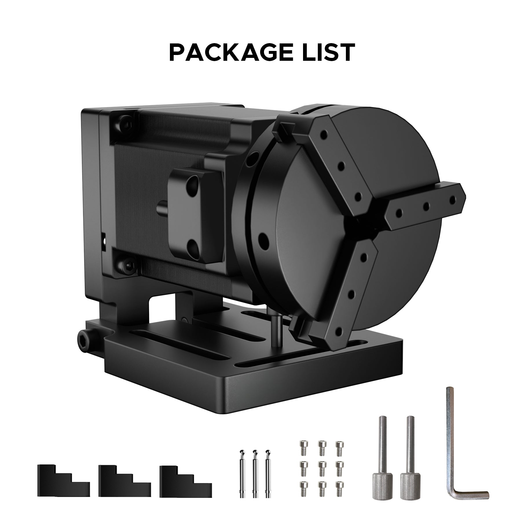 70mm Rotary Axis Attachment for MOPA and Fibre Laser Engraver with 3 Jaw Rotary Chuck | LRA-MN70