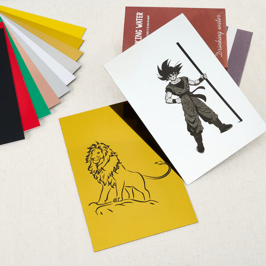 OMTech 10pc ABS Double Color Plastic Sheet Set, 11.8"x7.9"x0.1" Multi-Color ABS Plastic Blanks for Laser Engraving
