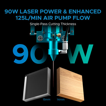 90W CO2 Laser Cutter and Engraver with 900x600mm Engraving Area with Auto Focus| Pronto 40