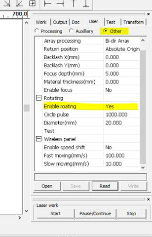 click on Other and scroll down to Rotating. Switch Enable rotating to Y
