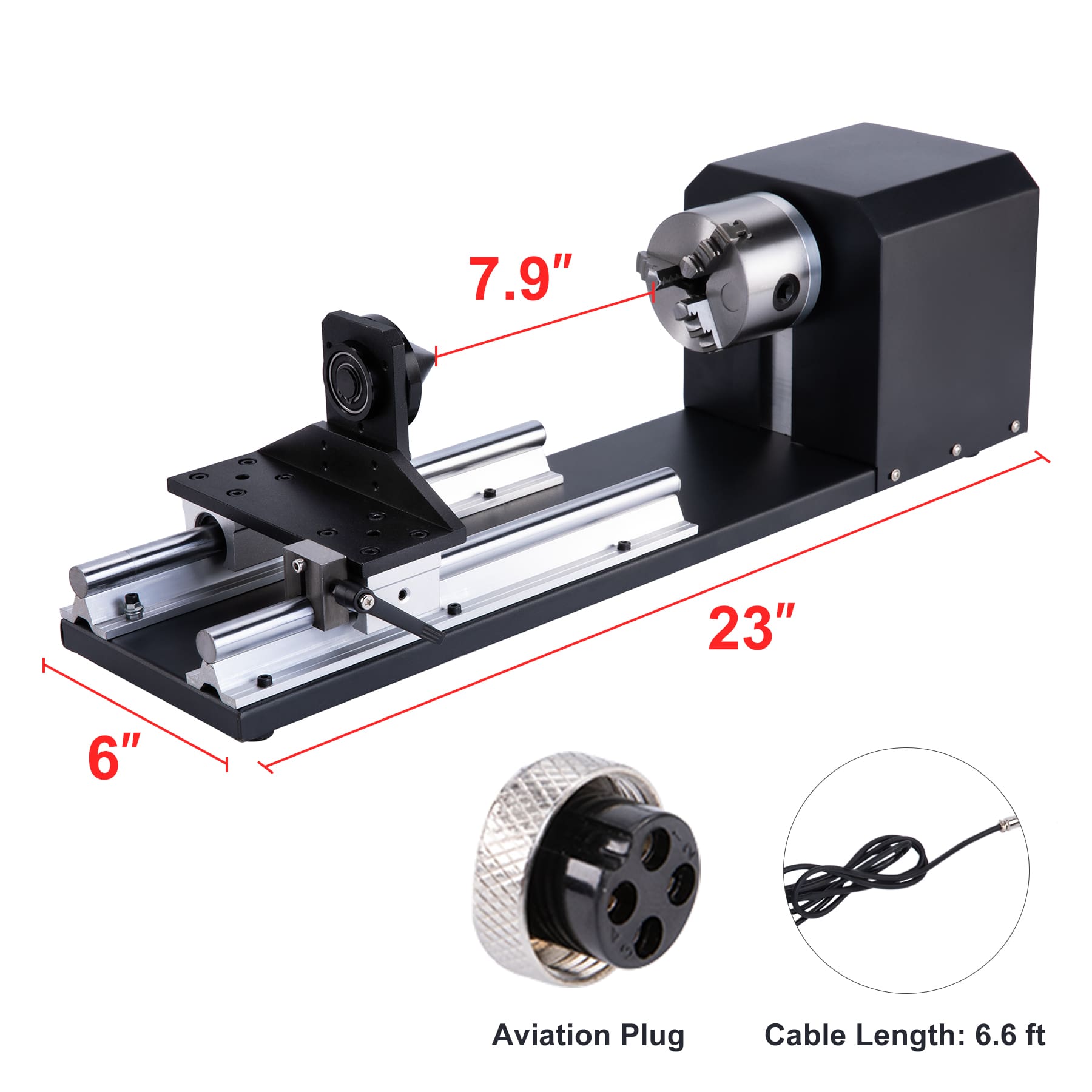 Jaw Chuck Rotary Axis for Laser Cutter Dimensions