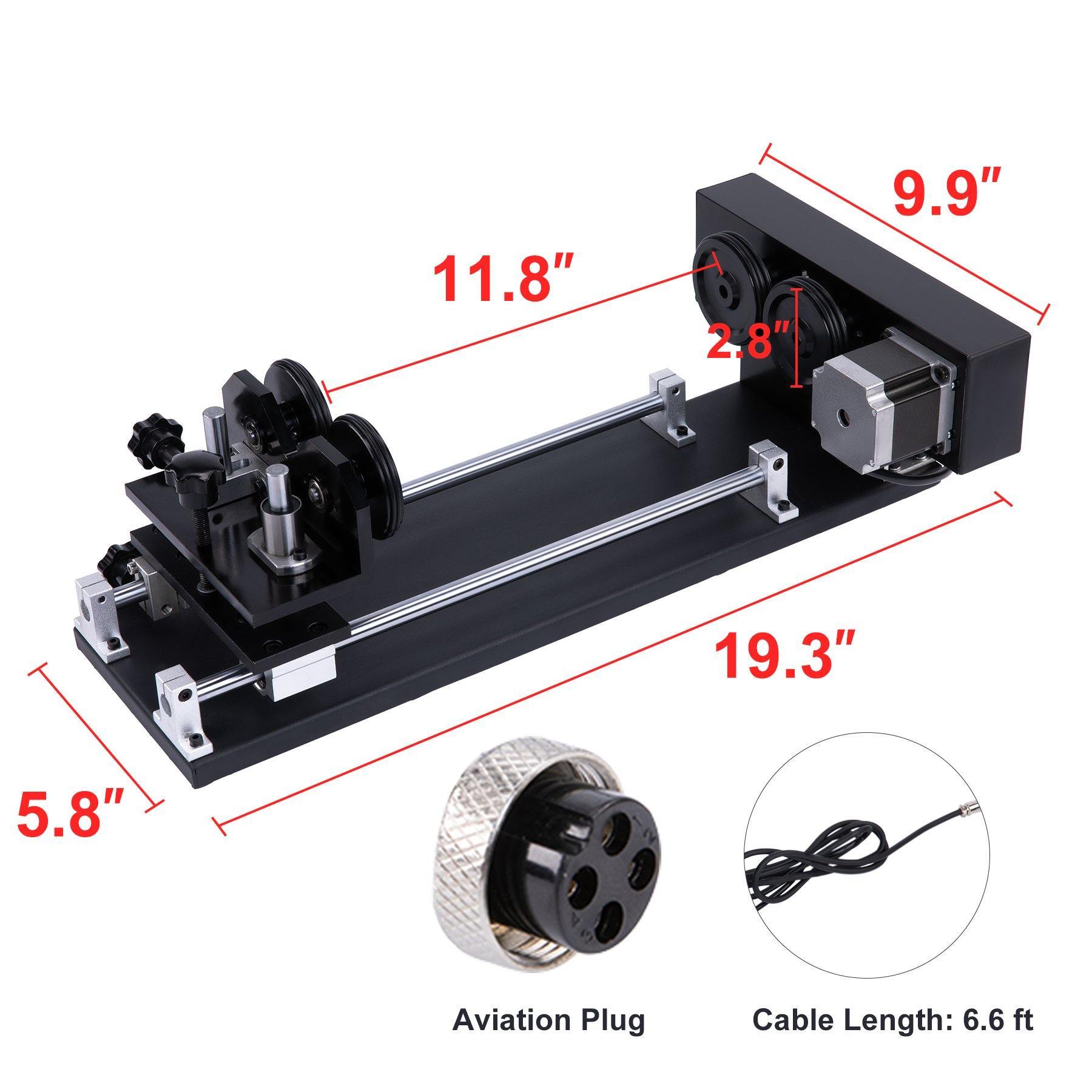 K40 Rotary Tool Accessory Kit Dimensions