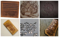 Laser engraved leather