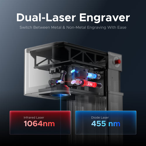 OMTech Solis Duo 20W Fiber & 20W Diode Dual Laser Engraver