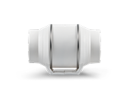 Silver cylindrical object on a white background