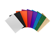 Set of colorful notebooks arranged in a fan-like pattern on a white background