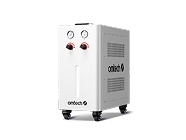 Compact air compressor on a white background