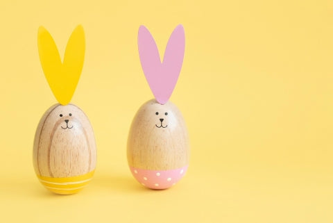 colorful easter eggs yellow