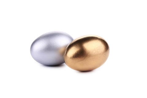 silver and gold easter eggs